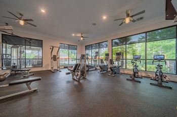 Fitness center with cardio, free weights and strength training equipment